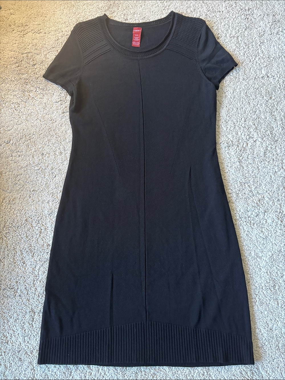 Olsen Europe Black Viscose Short-Sleeve Dress Size 6/S